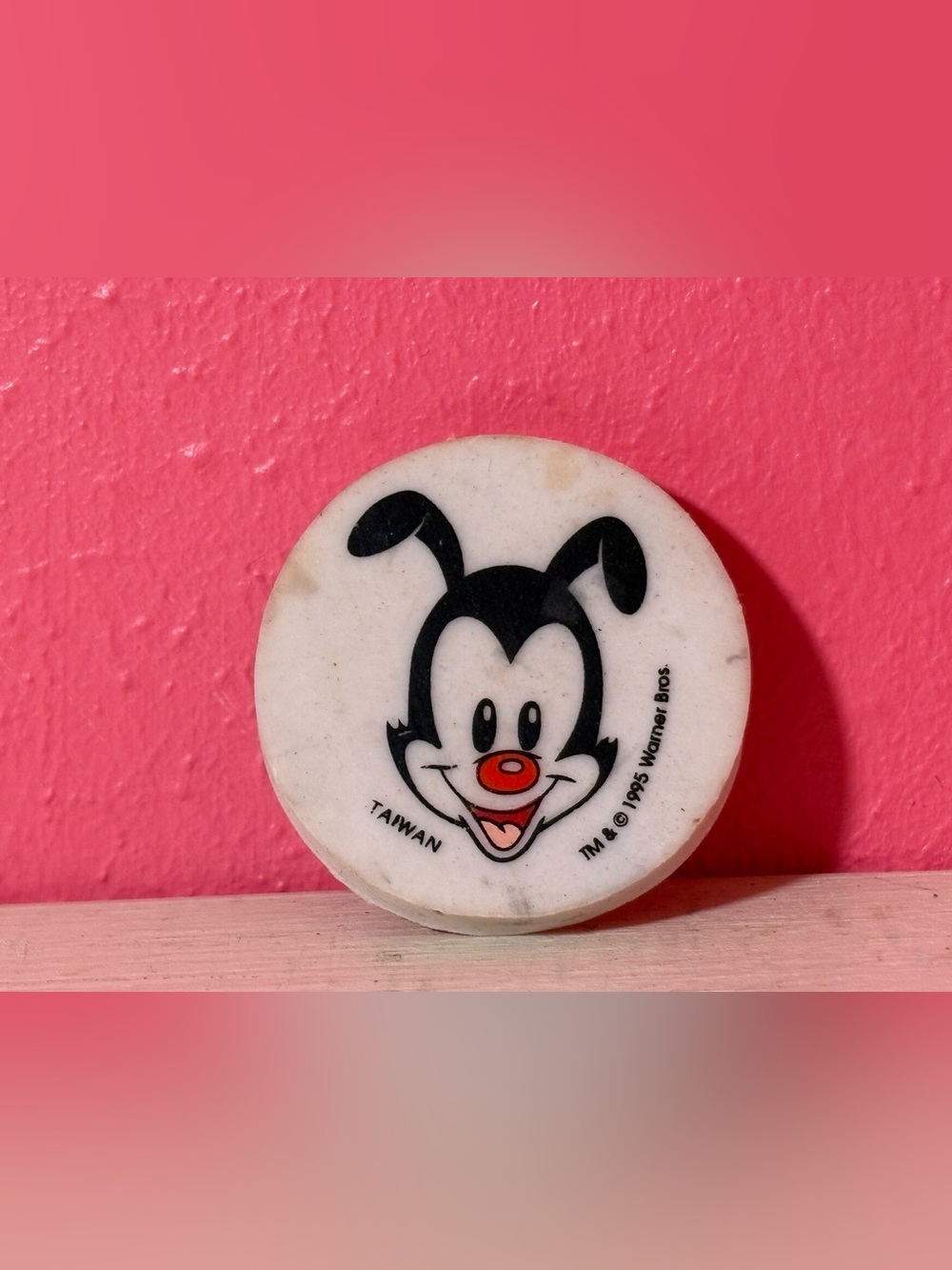 VINTAGE 1995 Animaniacs Warner Bros. Yakko Character Eraser White Black Red FUN